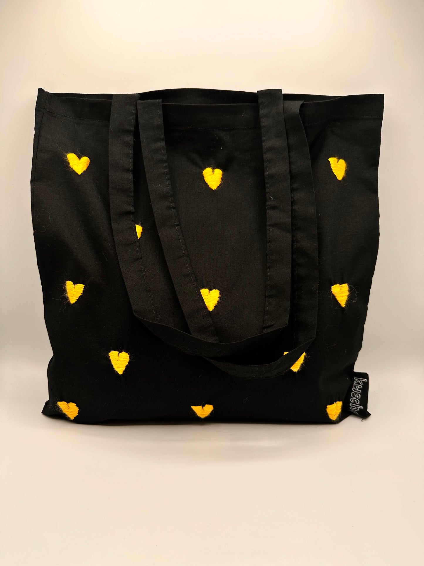 yellow hearts tote bag