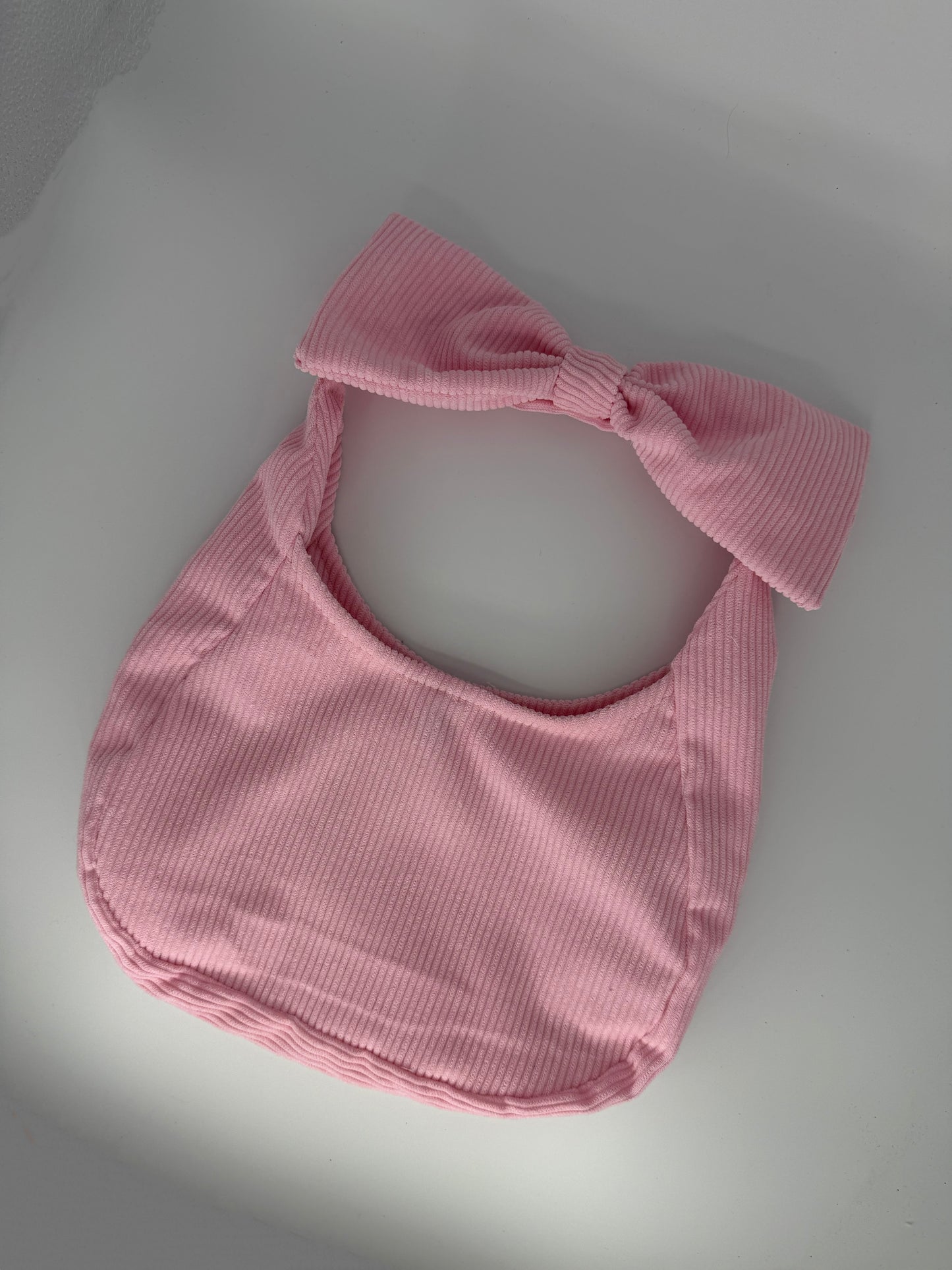Pink Corduroy Bow Bag