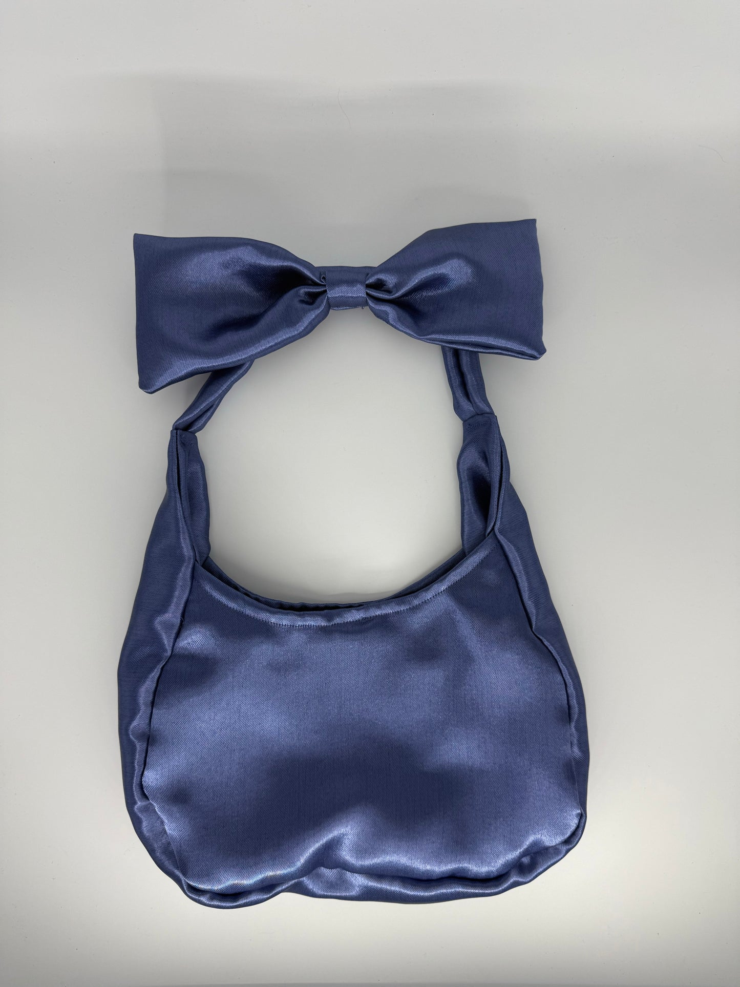 Blue Satin Bow Bag