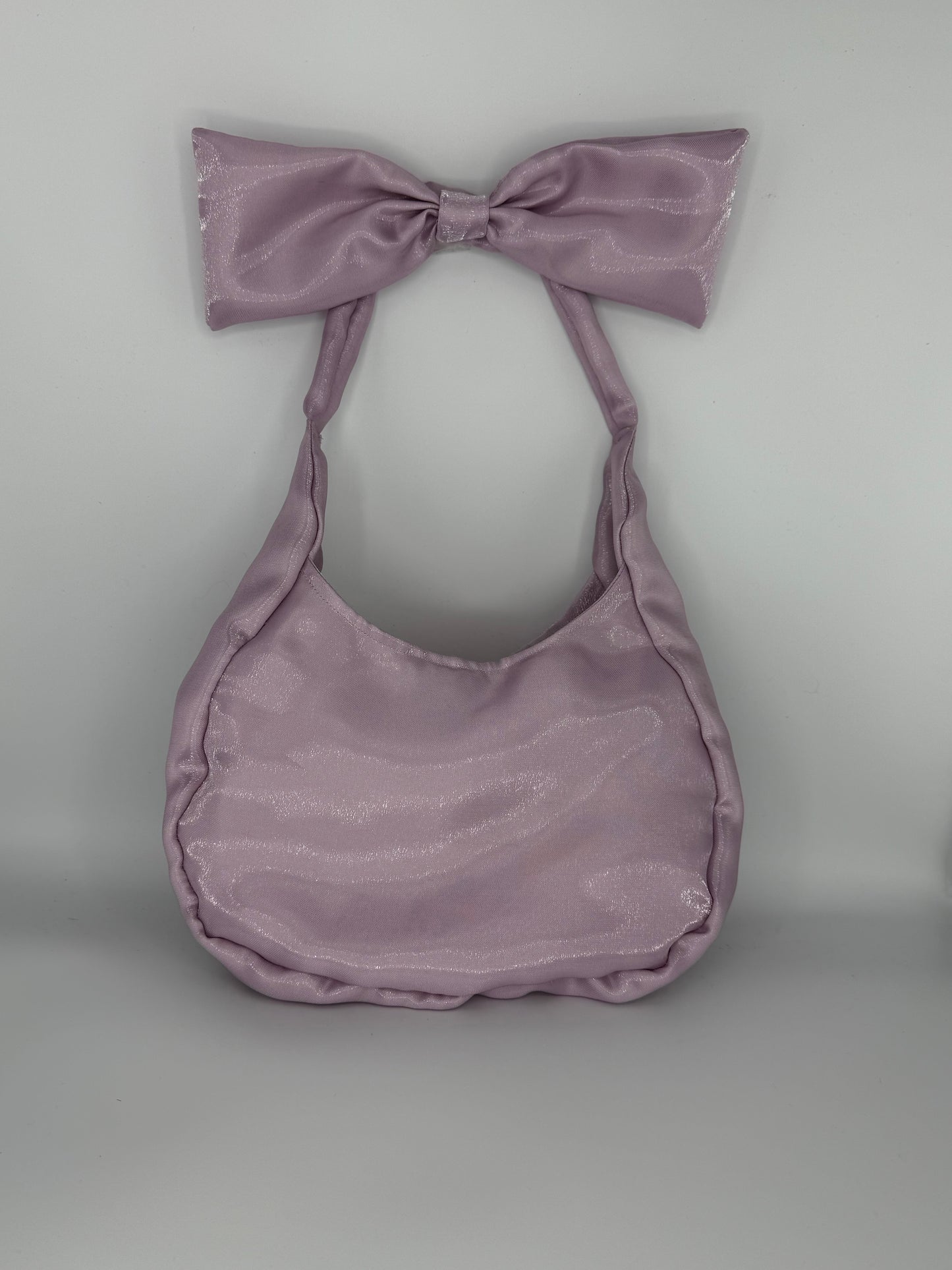 Lilac Satin Bow Bag