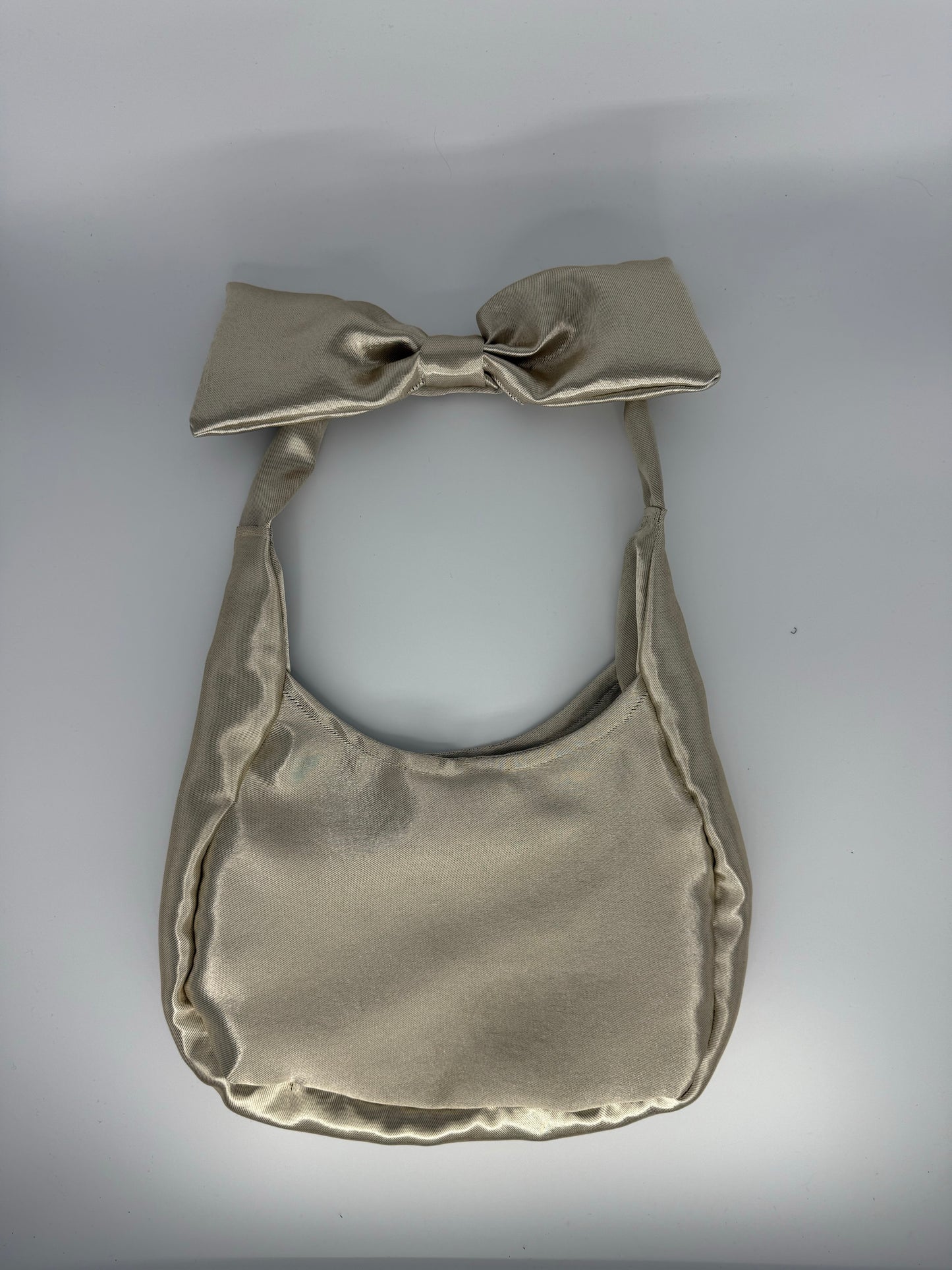 Gold Satin Bow Bag