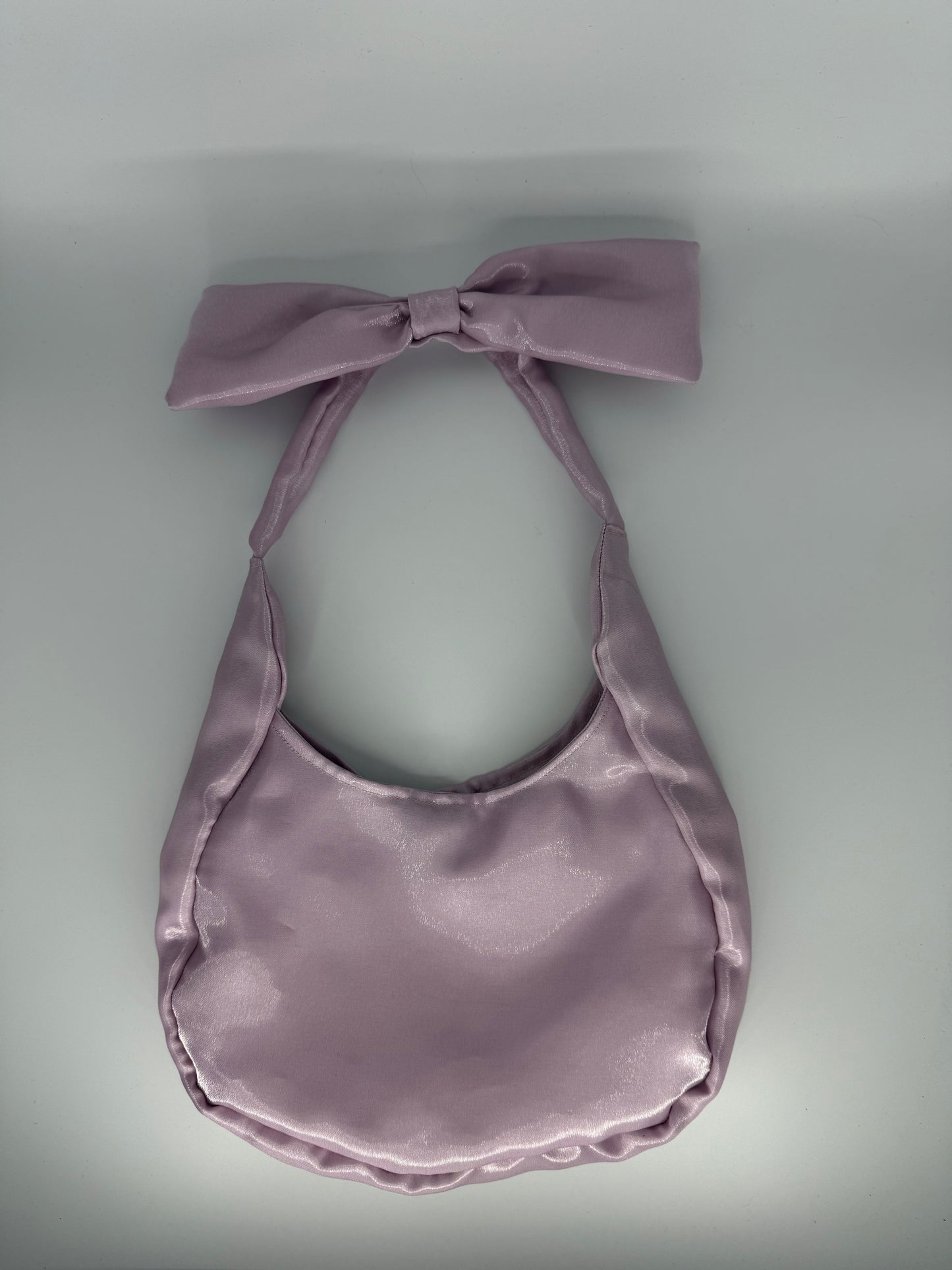 Lilac Satin Bow Bag