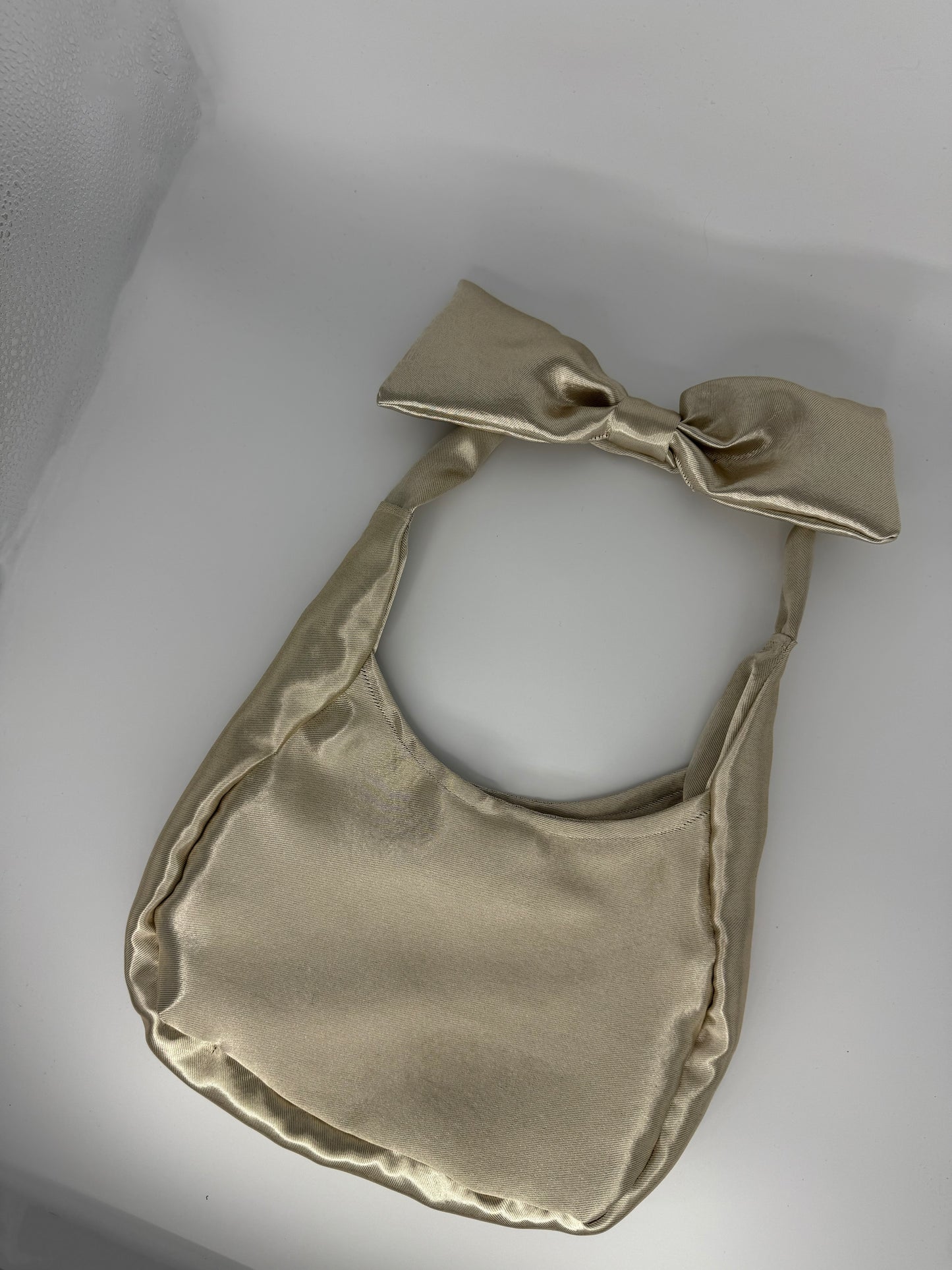Gold Satin Bow Bag