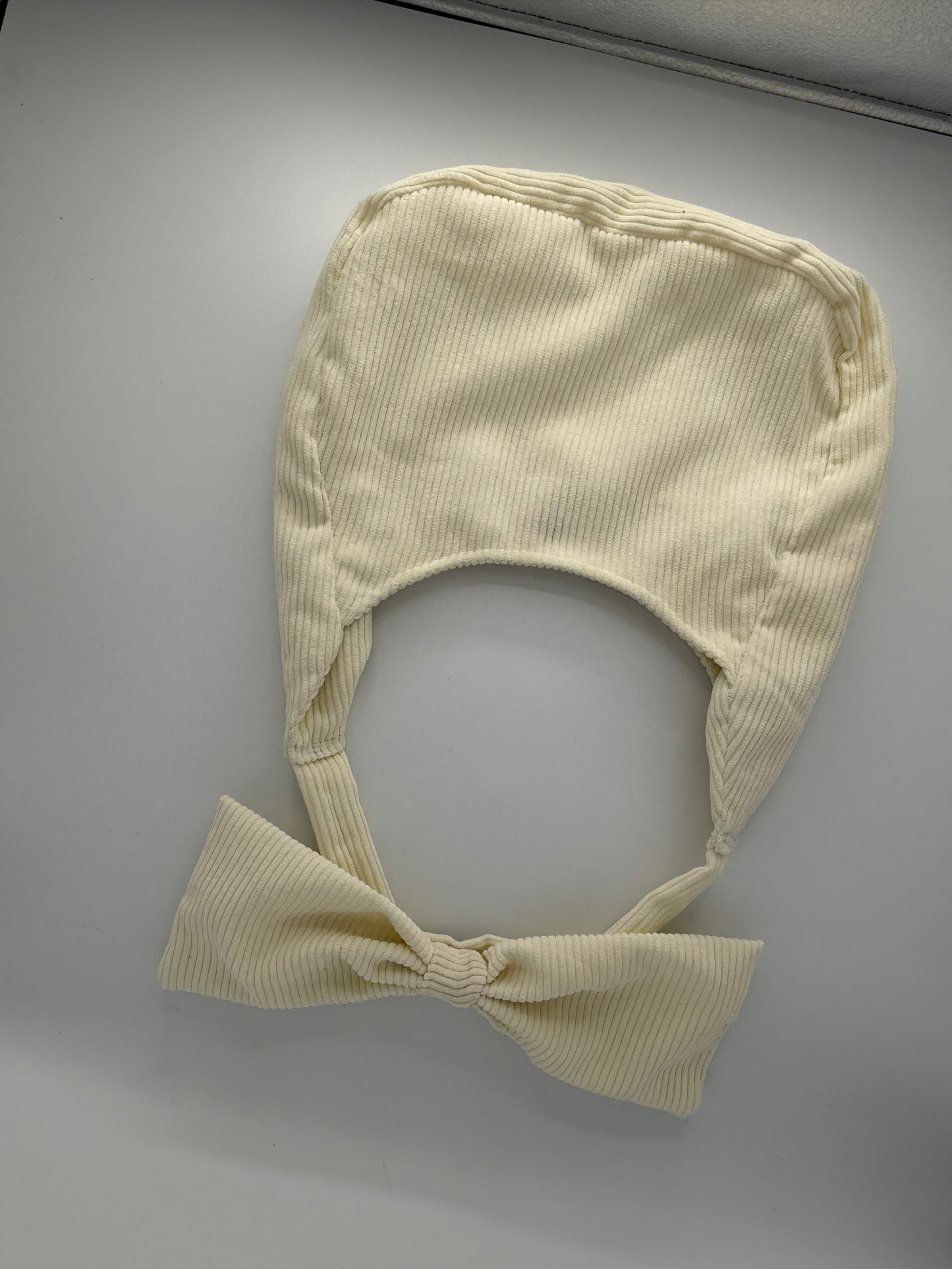 Beige Corduroy Bow Bag