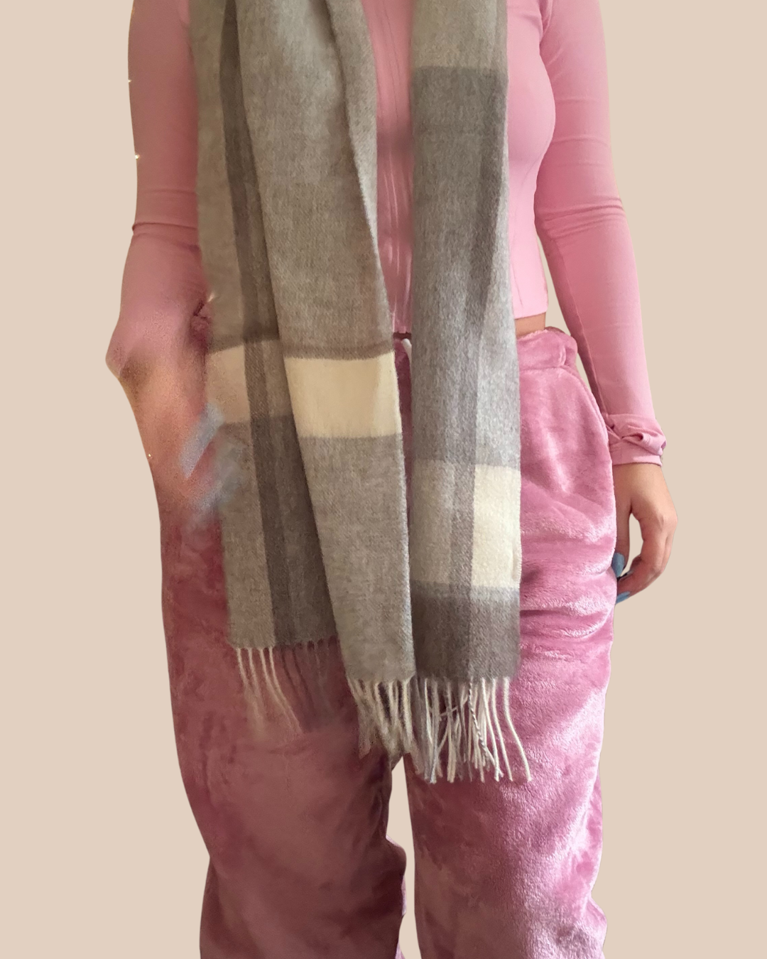 Gray Wool Scarf