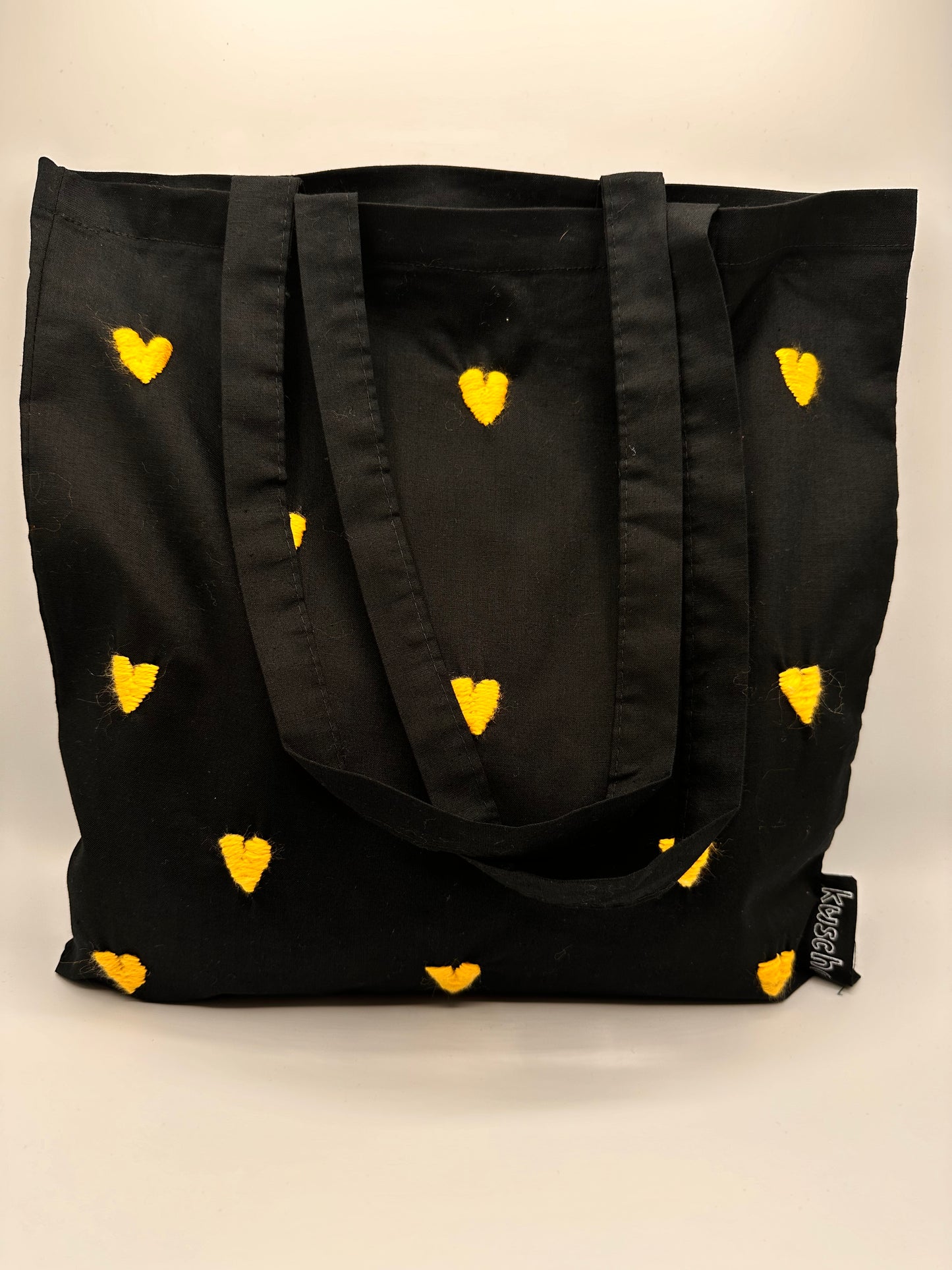 yellow hearts tote bag