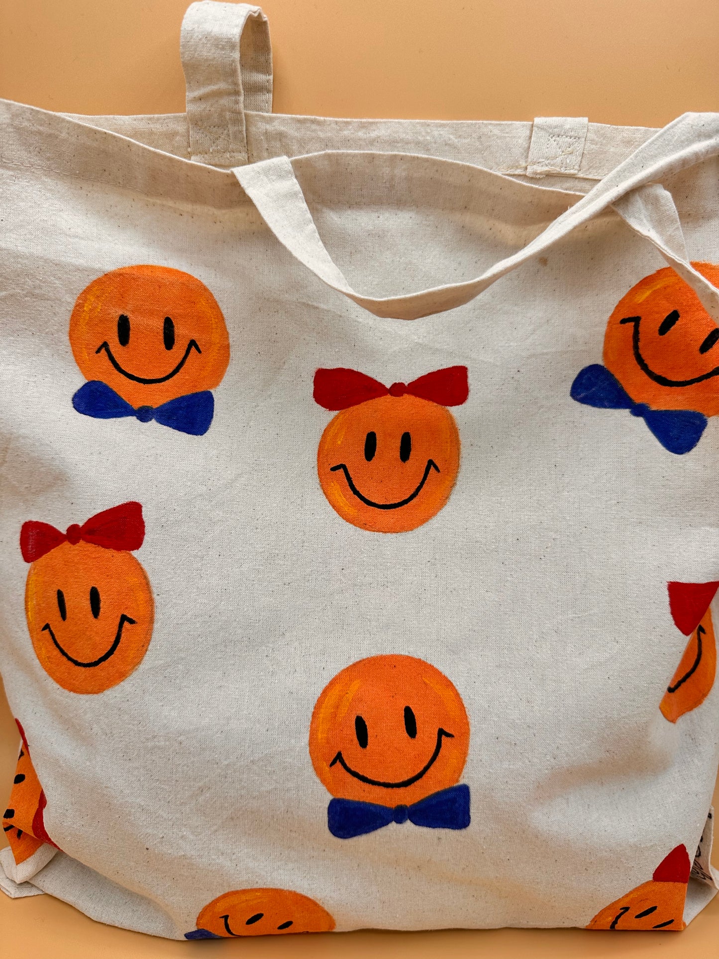 smiley tote bag