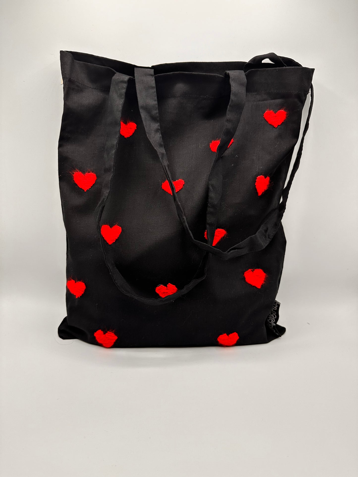 red hearts tote bag