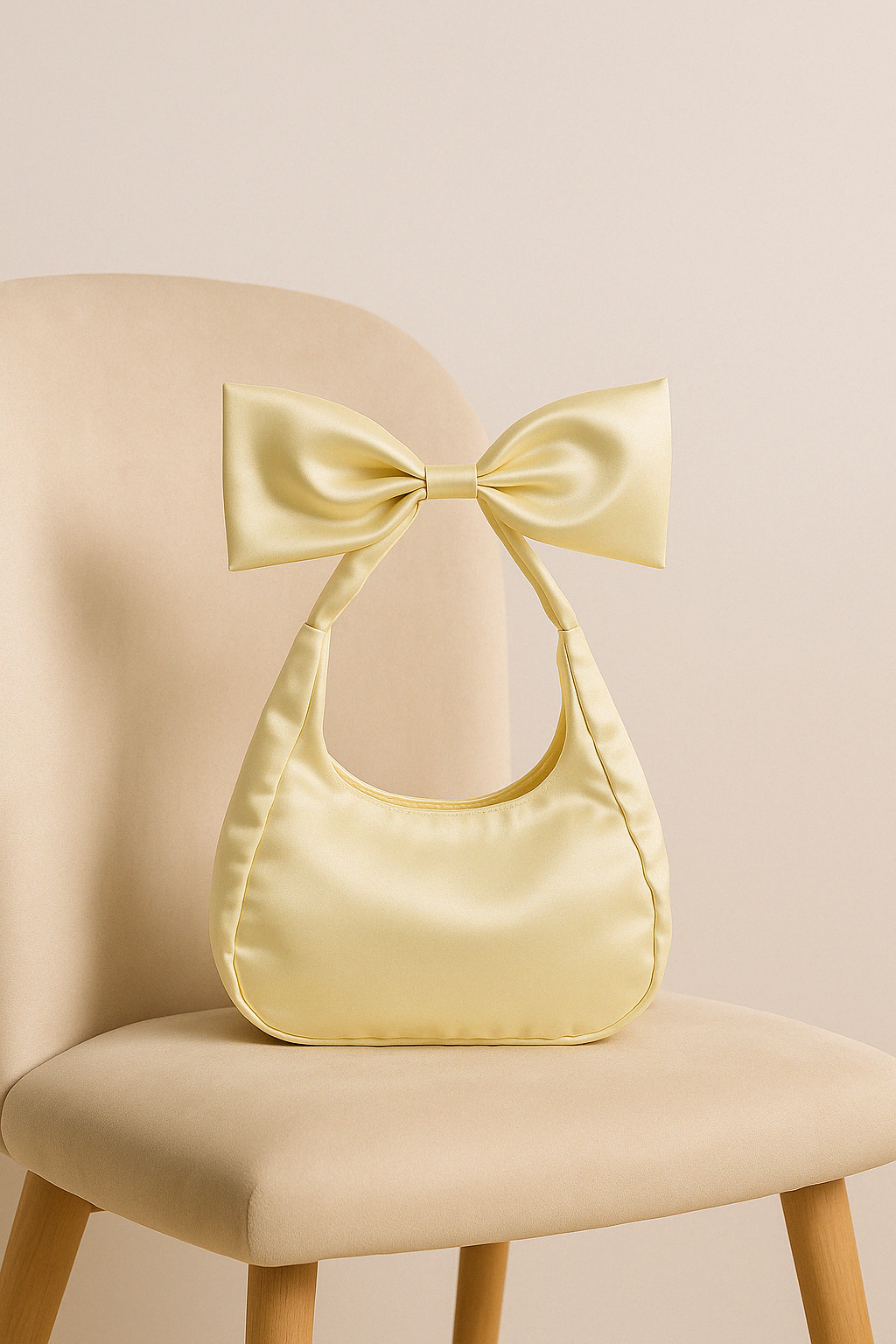Lemon Satin Bow Bag