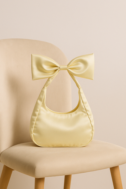 Lemon Satin Bow Bag
