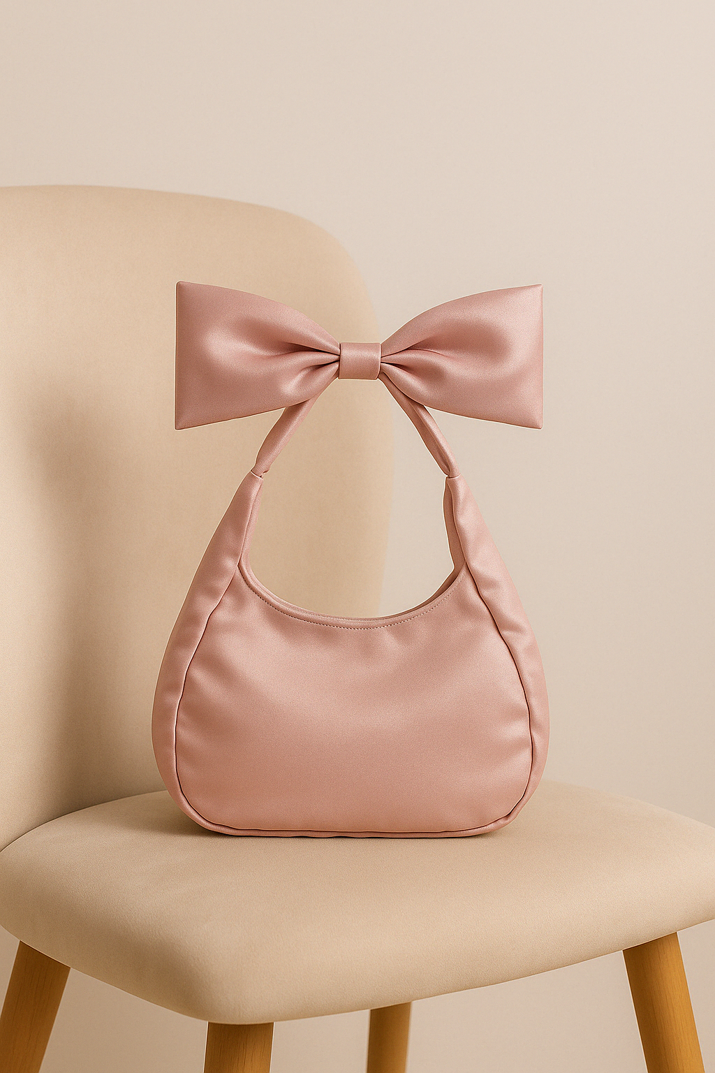 Pink Satin Bow Bag