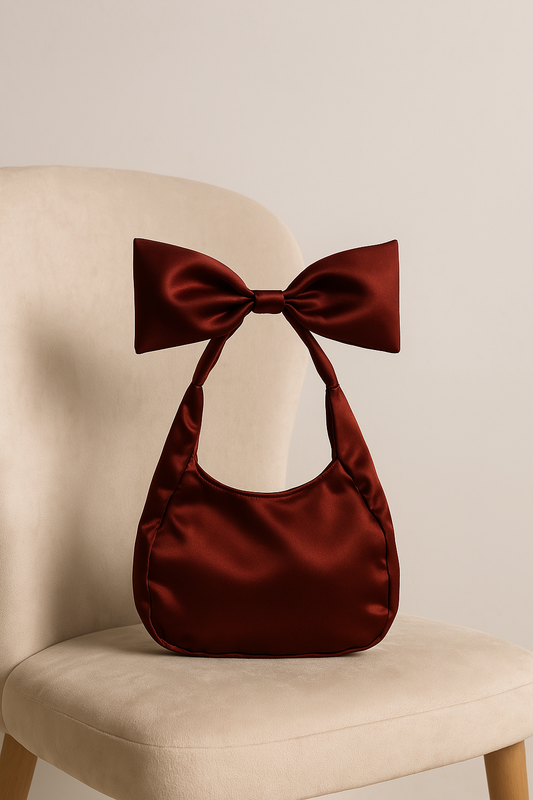 Red Satin Bow Bag