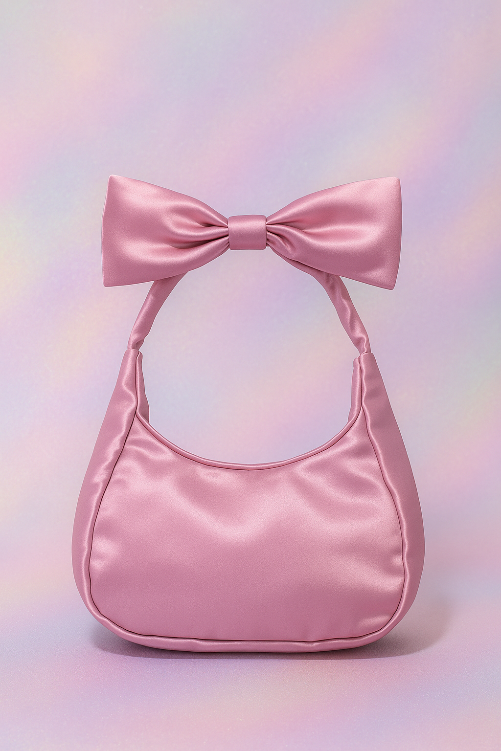 Pink Satin Bow Bag