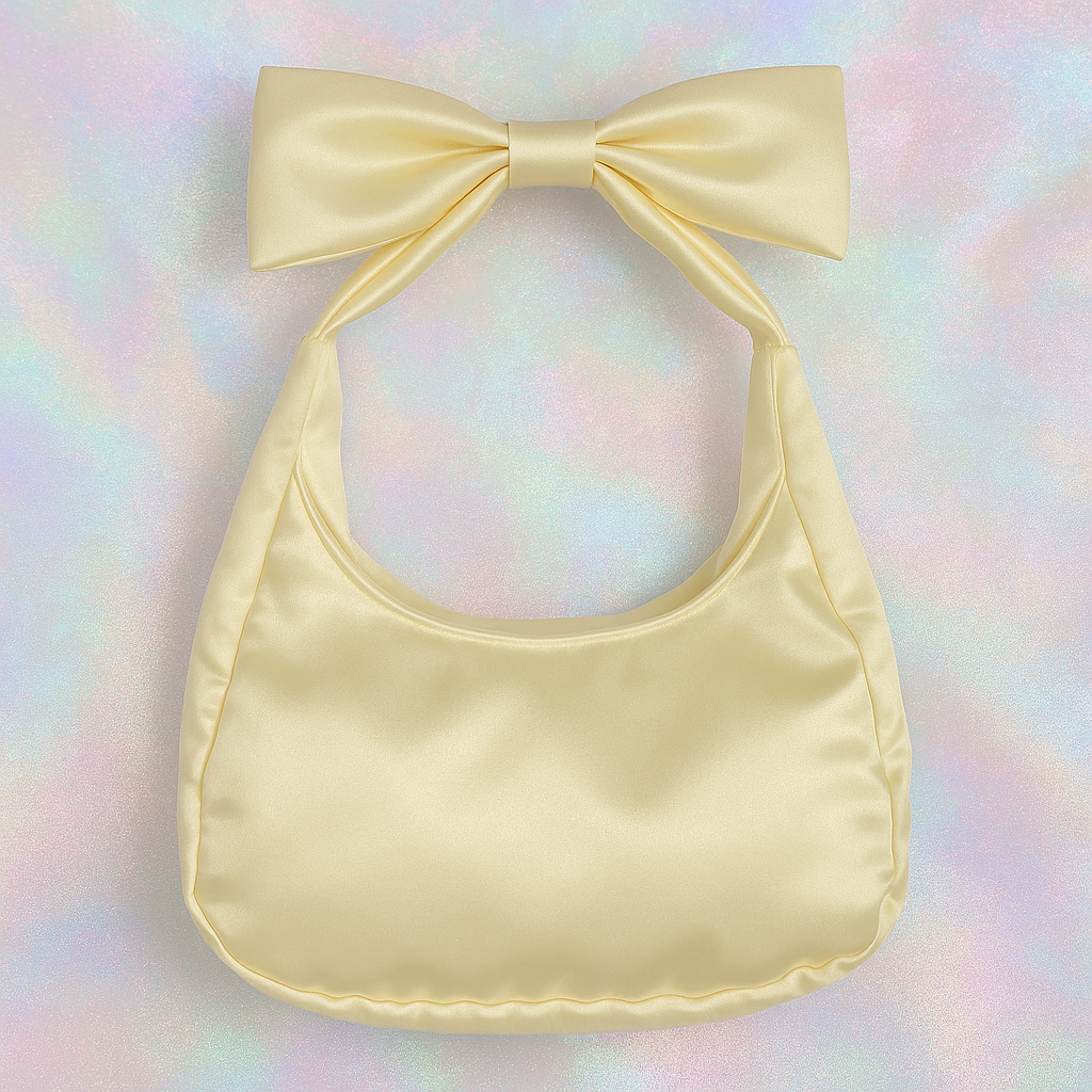 Lemon Satin Bow Bag