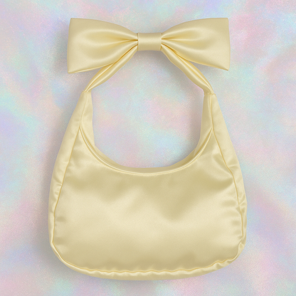 Lemon Satin Bow Bag