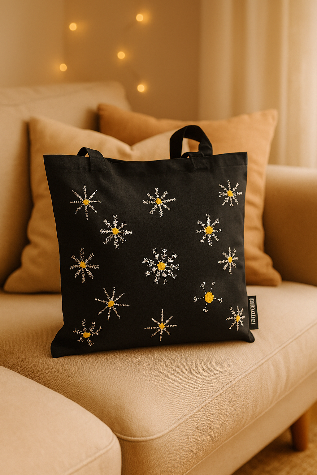 bloom tote bag (black)